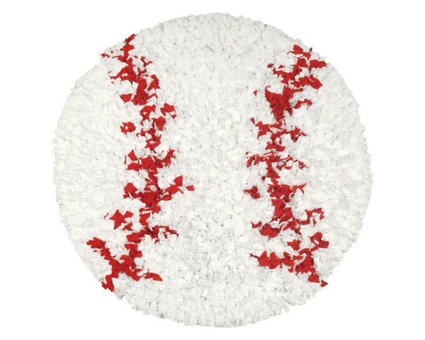 Shaggy Raggy Rug in Baseball by Rug Market
