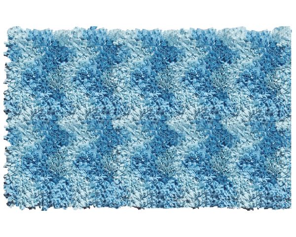 Shaggy Raggy Rug in Blue Chevron by Rug Market