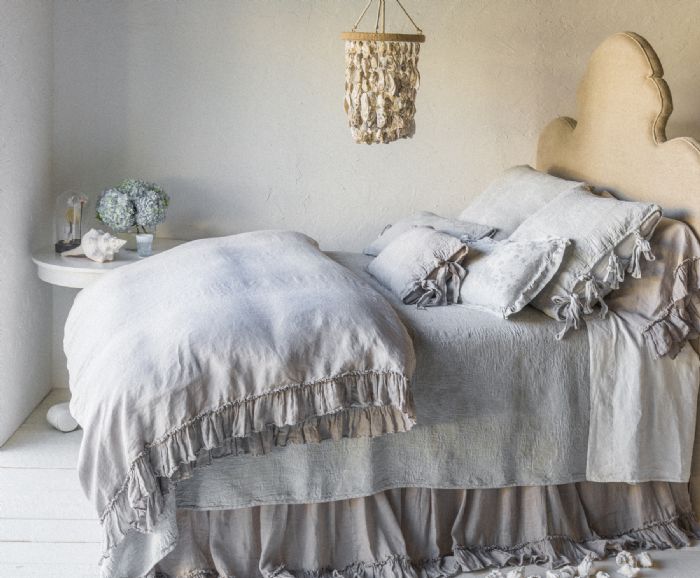Linen Whisper in Fog & Cloud Bella Notte Linens Bedding by Bella Notte Linens