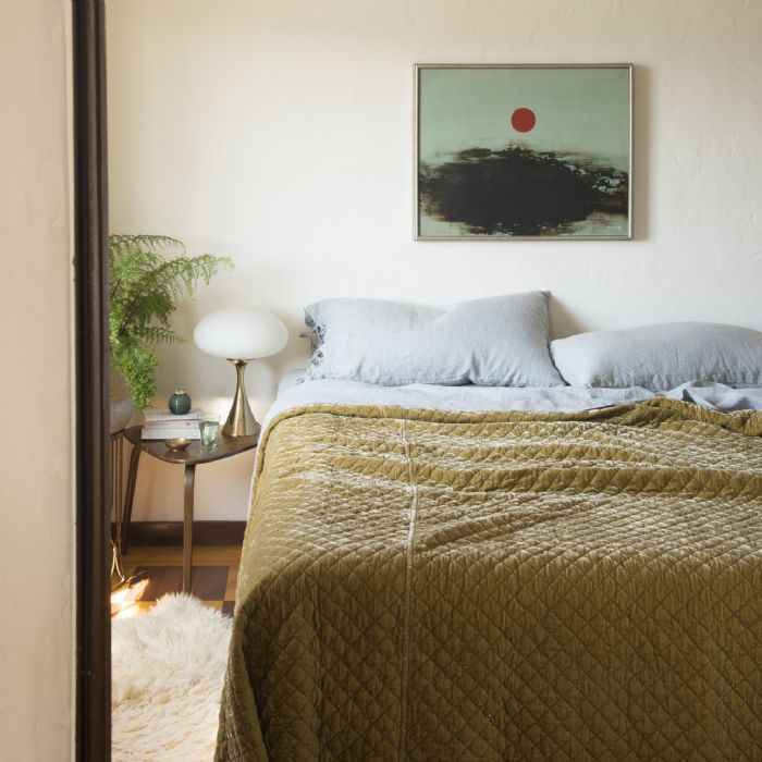 Silk Velvet Quilted & Ines in Honeycomb and Mineral Bella Notte Linens Bedding by Bella Notte Linens