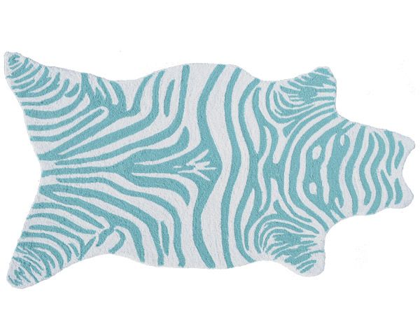 Mini Zebra Rug in Teal by Rug Market