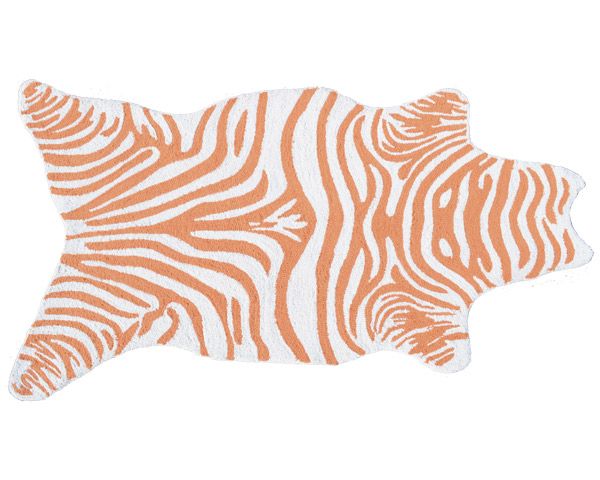 Mini Zebra Rug in Tangerine by Rug Market