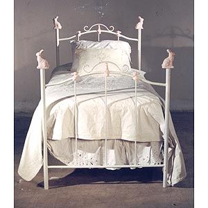 Pink Bunnies Iron Bed by Corsican