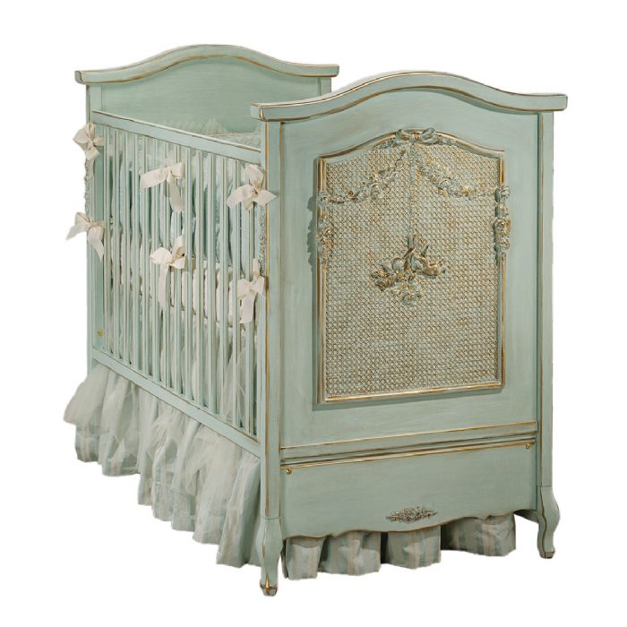 Cherubini Bonne Nuit Crib in Versailles Blue by AFK Art For Kids