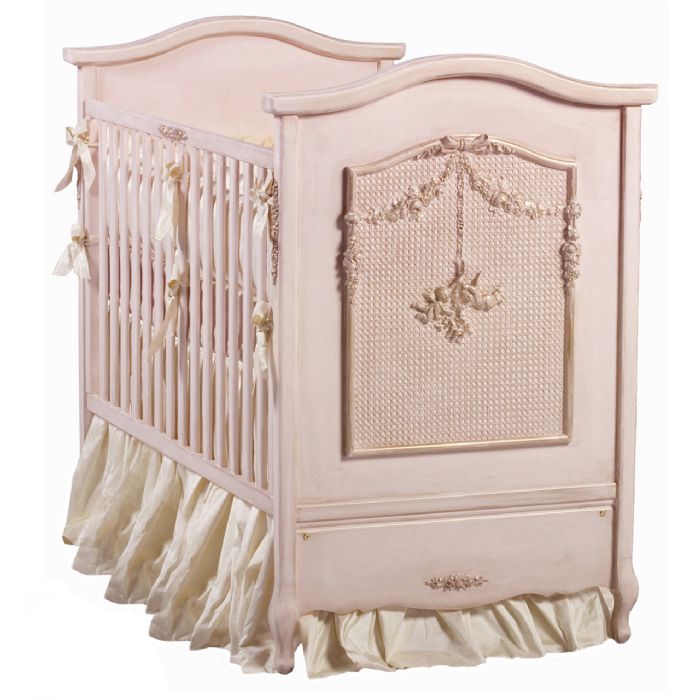 Cherubini Bonne Nuit Crib in Versailles Pink by AFK Art For Kids