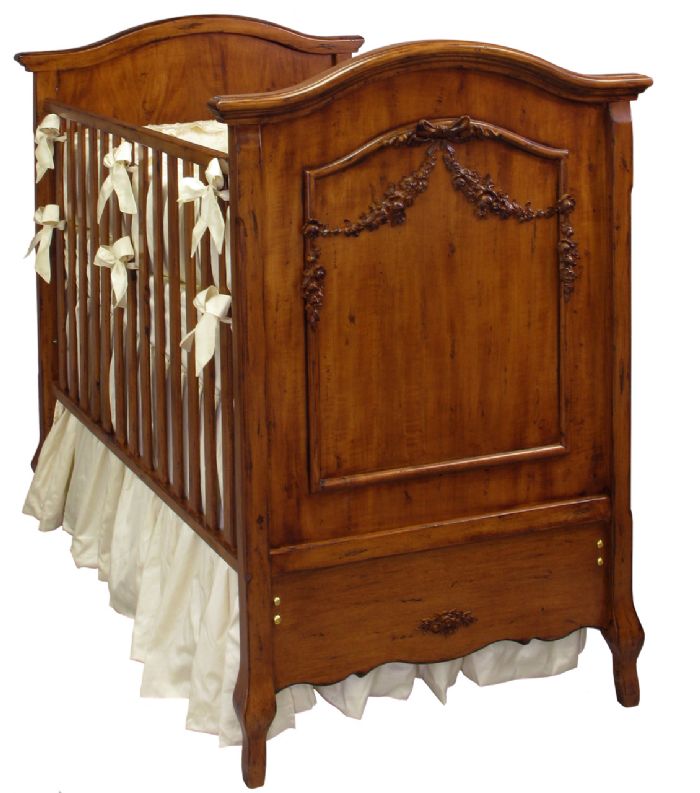 Floral Swag French Panel Crib in Chateau by AFK Art For Kids