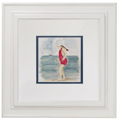 Seashore- Girl By the Seashore Print by AFK Art For Kids