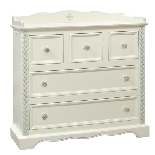 Vintage Changer with Braided Mouldings Linen & Blue by AFK Art For Kids