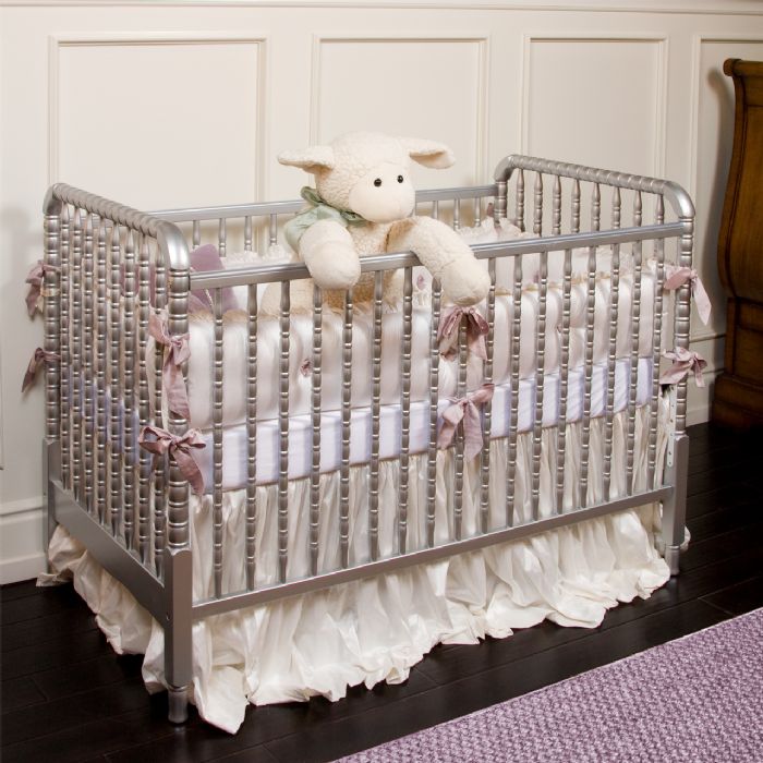 Antique Spindle Crib in Metallic Silver by AFK Art For Kids