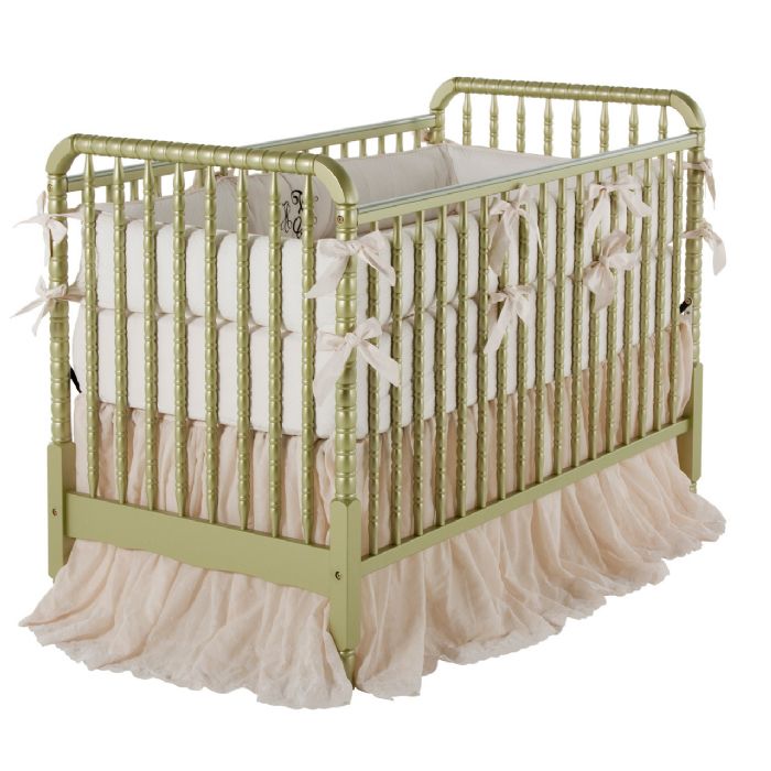 Antique Spindle Crib in Metallic Choice of Color by AFK Art For Kids