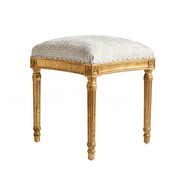 Petite Square Bench with Greek Key Motif by Aidan Gray