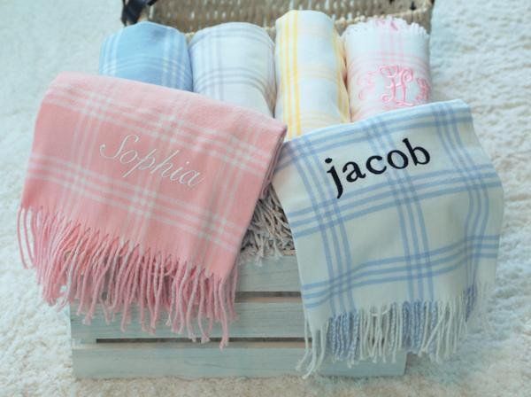 Window Pane Check Flannel with Fringe Blanket by ASI