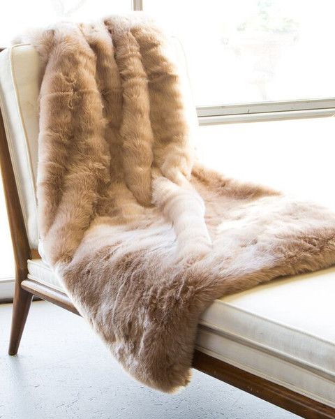 Faux Fur Blanket in Honey Lamb by ASI