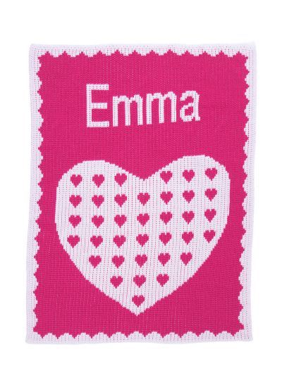 Heart on Heart Monogram Blanket by Butterscotch Blankees