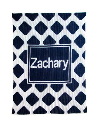 Modern Chrisscross & Name Stroller Blanket by Butterscotch Blankees