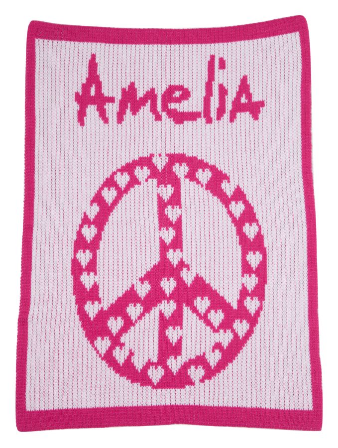 Peace and Hearts Blanket by Butterscotch Blankees