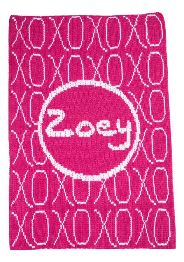 XOXO Name Blanket by Butterscotch Blankees