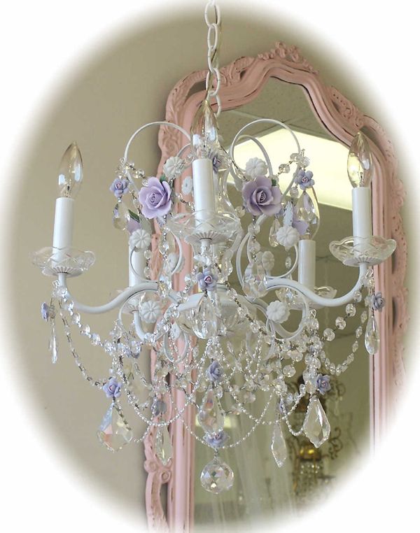 5 Arm Cottage Chandelier - Lavender by A Vintage Light