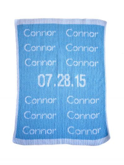 Repeat Name & Birth Date Blanket by Butterscotch Blankees