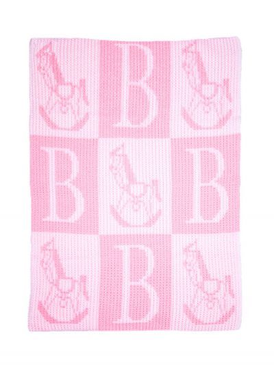 Rocking Horse Initial Block Blanket by Butterscotch Blankees