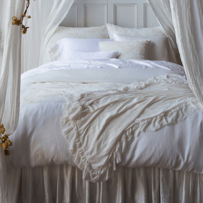 Bridal Luxe Bed in Whites Bella Notte Linens Bedding by Bella Notte Linens