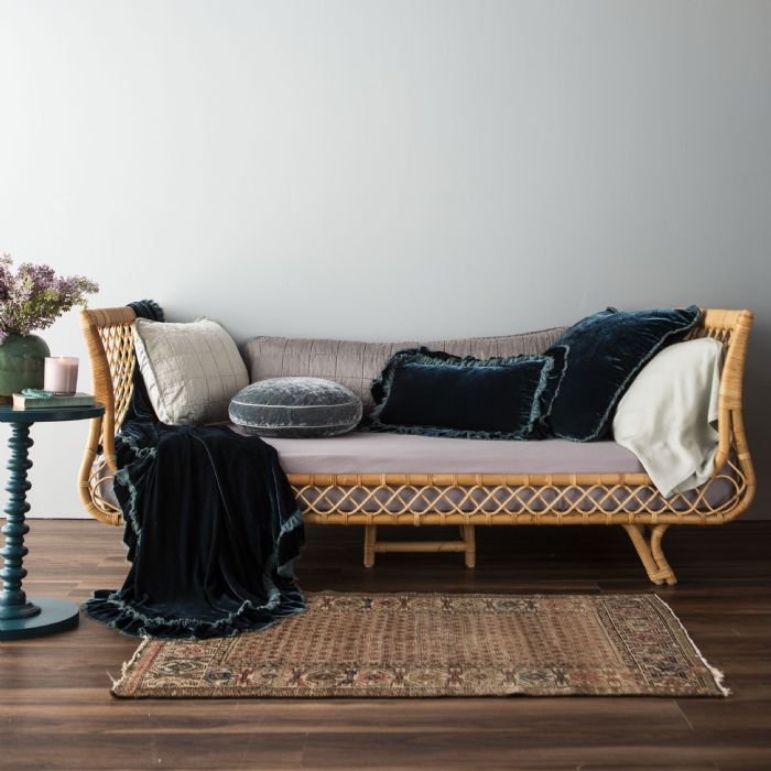 Madera Luxe and Silk Velvet in French Lavender & Cenote  Bella Notte Linens Bedding by Bella Notte Linens