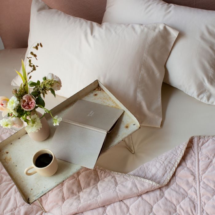 Harlow and Bria in Parchment and Pearl Bella Notte Linens Bedding by Bella Notte Linens