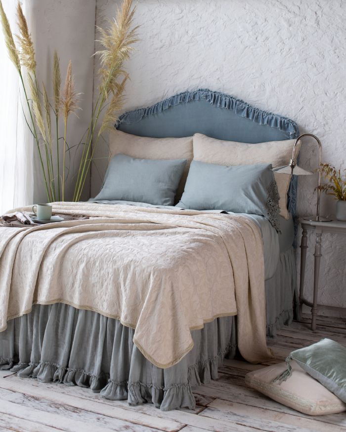 Adele, Bria, Linen Whisper in Eucalyptus and Parchment Bella Notte Linens Bedding by Bella Notte Linens