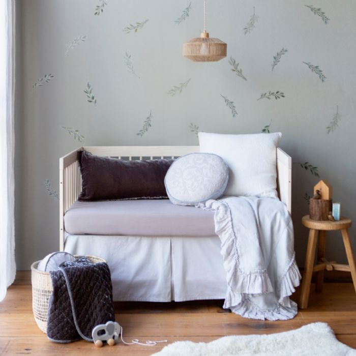 Petit Bella Baby Bedding in Sky Tones with Bria Skirt by Bella Notte Linens