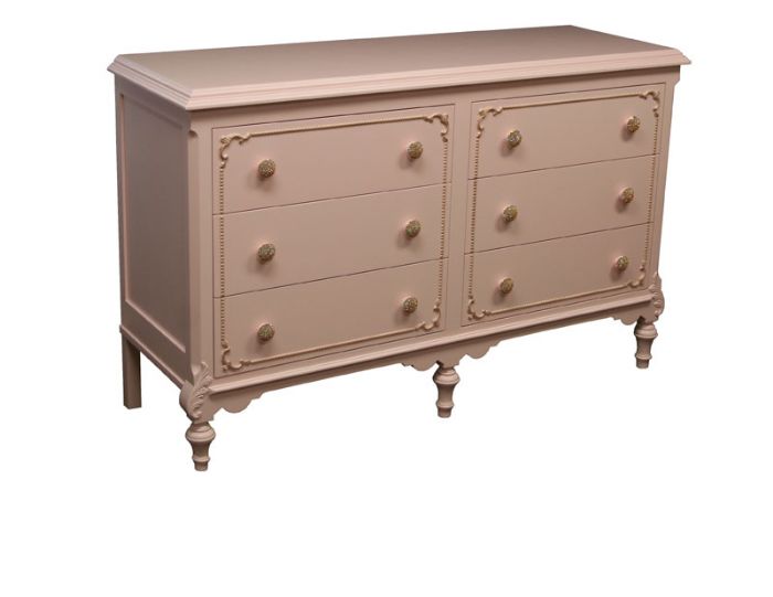 Simply Elegant Dresser With Gold Highlights Bling Knobs by CC Custom Furniture