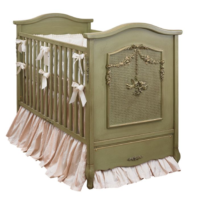 Cherubini Bonne Nuit Crib in Versailles Green by AFK Art For Kids