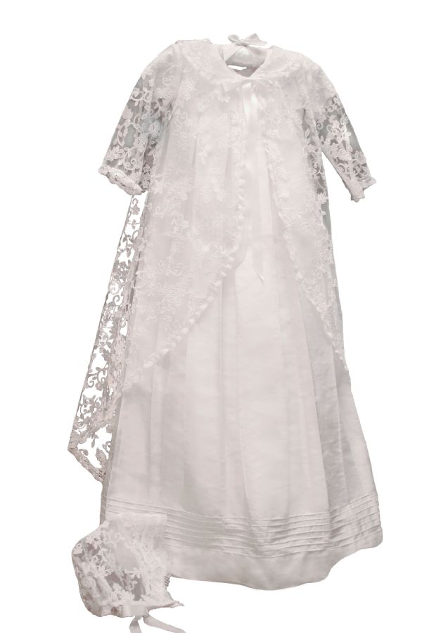Renaissance Christening Gown with Lace by Isabel Garreton