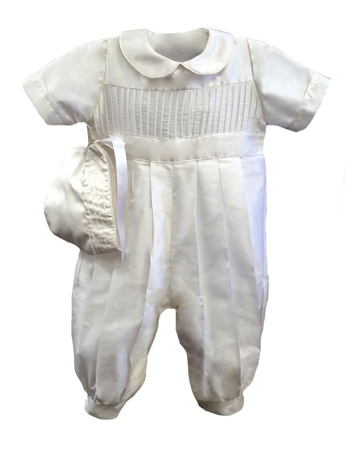 Tucks Christening Romper by Isabel Garreton