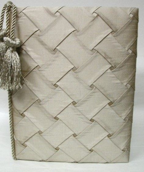 Champagne Silk Basketweave with Champagne Tassel Wedding Record Book by Jan Sevadjian Designs