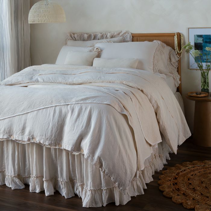 All in Natural Linen, Linen Whisper and Georgia Bed Bella Notte Linens Bedding by Bella Notte Linens