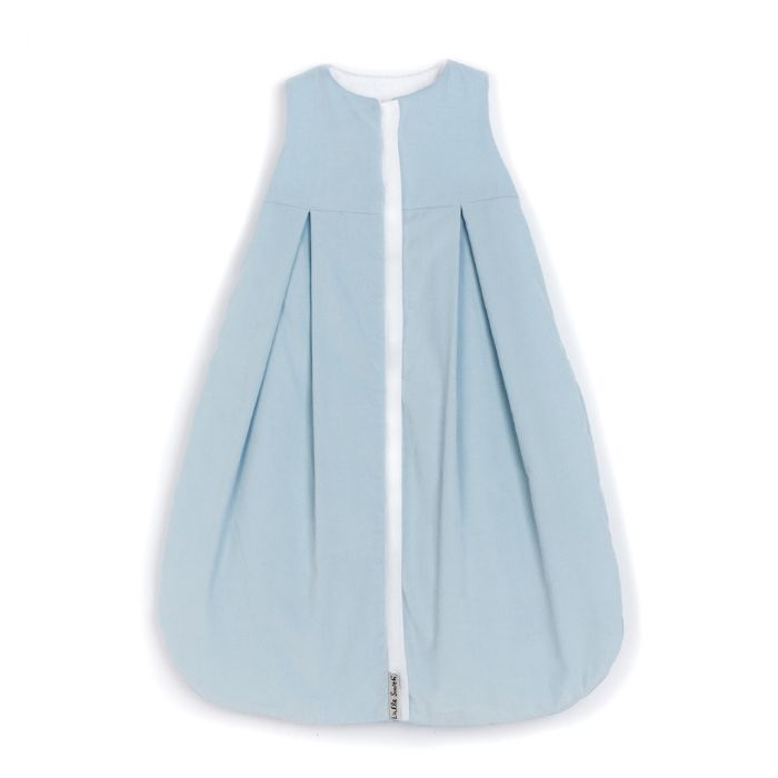 Lulla Smith Corduroy Sleep Sack in Blue with White Batiste Trim by Lulla Smith