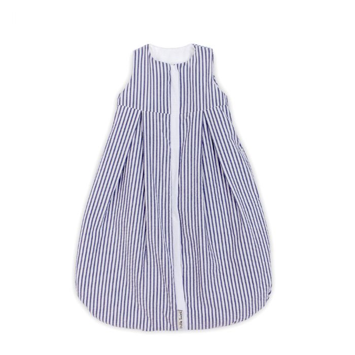 Lulla Smith Seersucker Sleep Sack in Navy & White Pinstripe by Lulla Smith