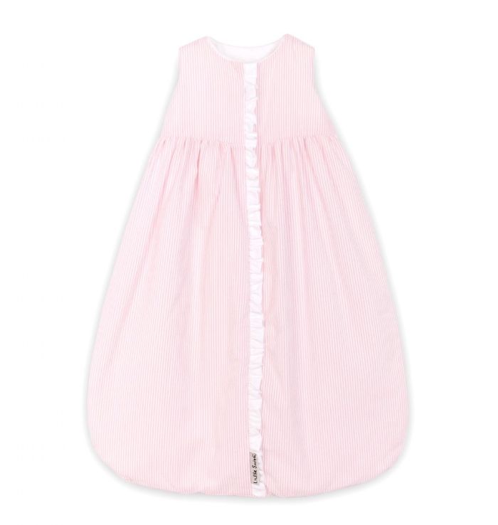 Lulla Smith Seersucker Sleep Sack in Pink & White Pinstripe by Lulla Smith
