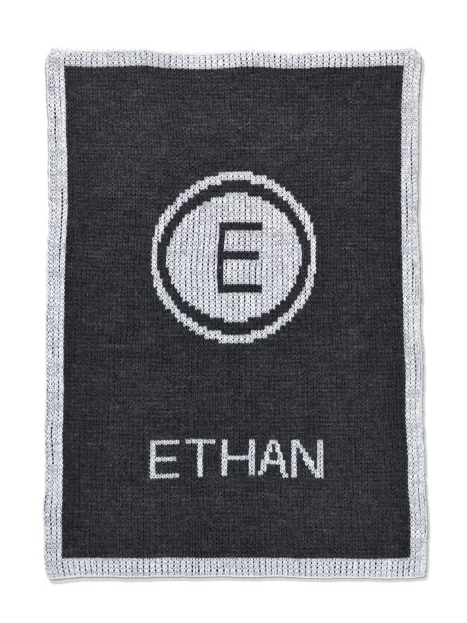 Metallic Initial Stamp Blanket by Butterscotch Blankees