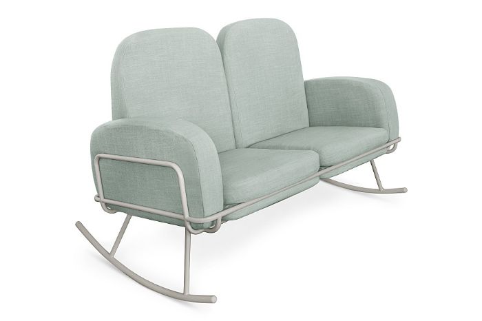 Ami Double Seat Cushion Rocker in Seafoam by Nursery Works