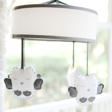 Baby Owl Crib Mobile In Gray By Baby Crib Mobiles