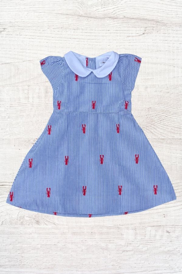 Pink Lobster Peter Pan Collar Dress by Piping Prints
