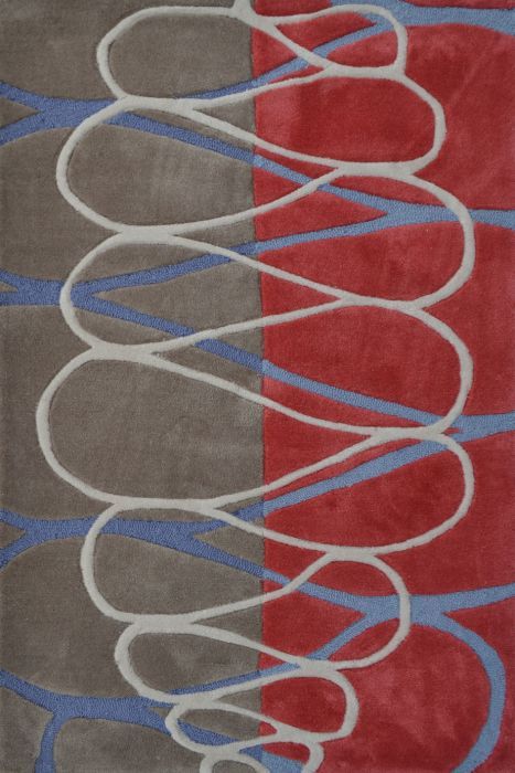 Squiggle Strip Rug in Tan by Rug Market