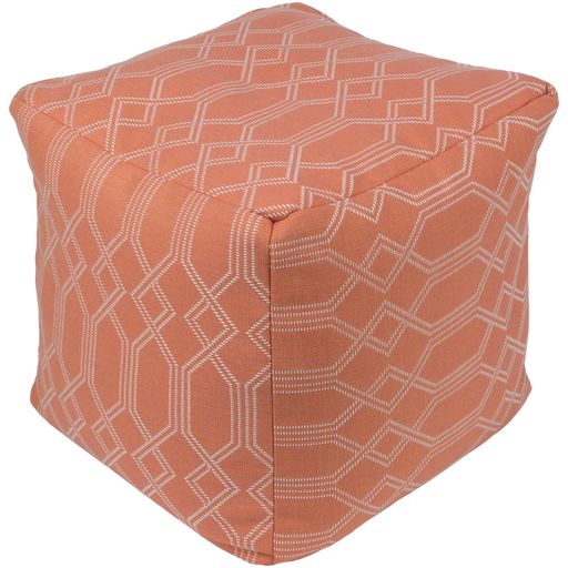 Crissy Indoor/Outdoor Pouf in Orange by Surya