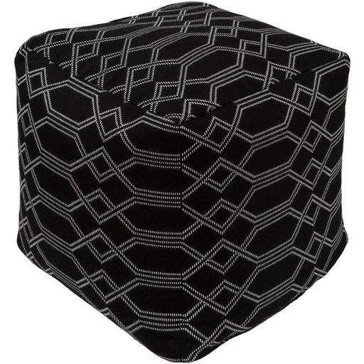 Crissy Indoor/Outdoor Pouf in Black by Surya