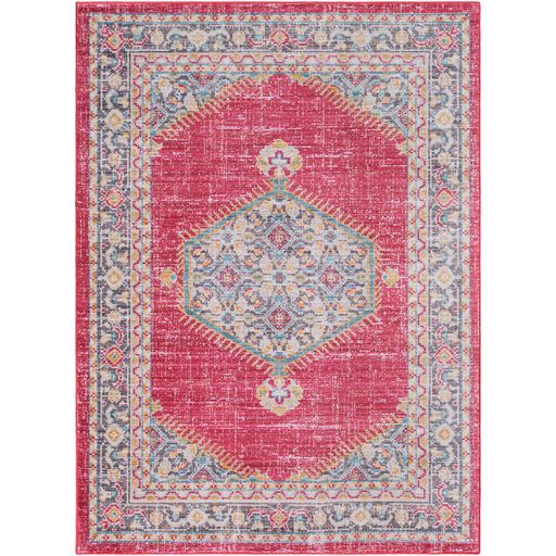 Germili Hexagon Rug in Bright Pink by Surya