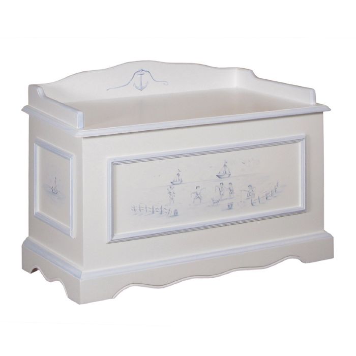 Vintage Toy Chest in Seashore Toile by AFK Art For Kids