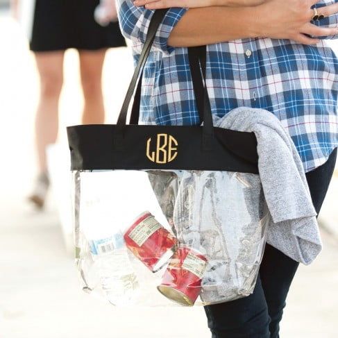 Clear Tote in Black by Monogram Boutique