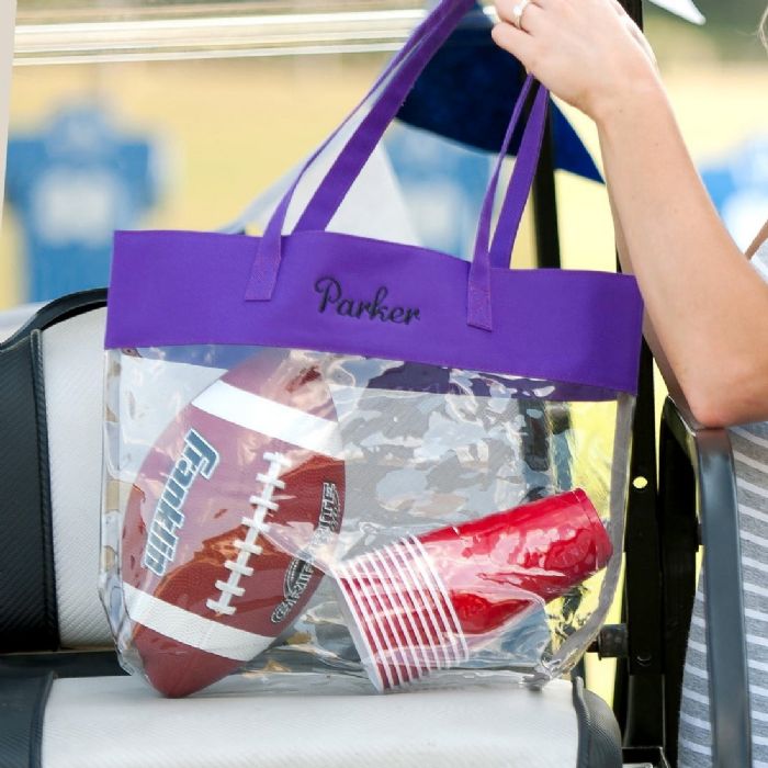Clear Tote in Purple by Monogram Boutique