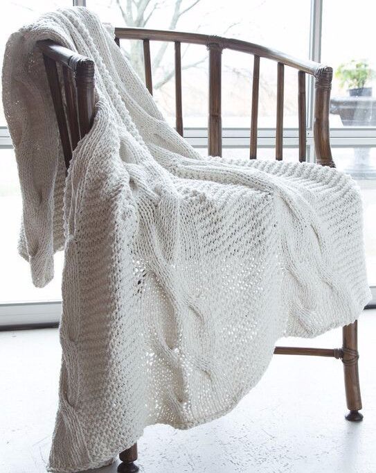 Chunky Cotton Cable Blanket by ASI